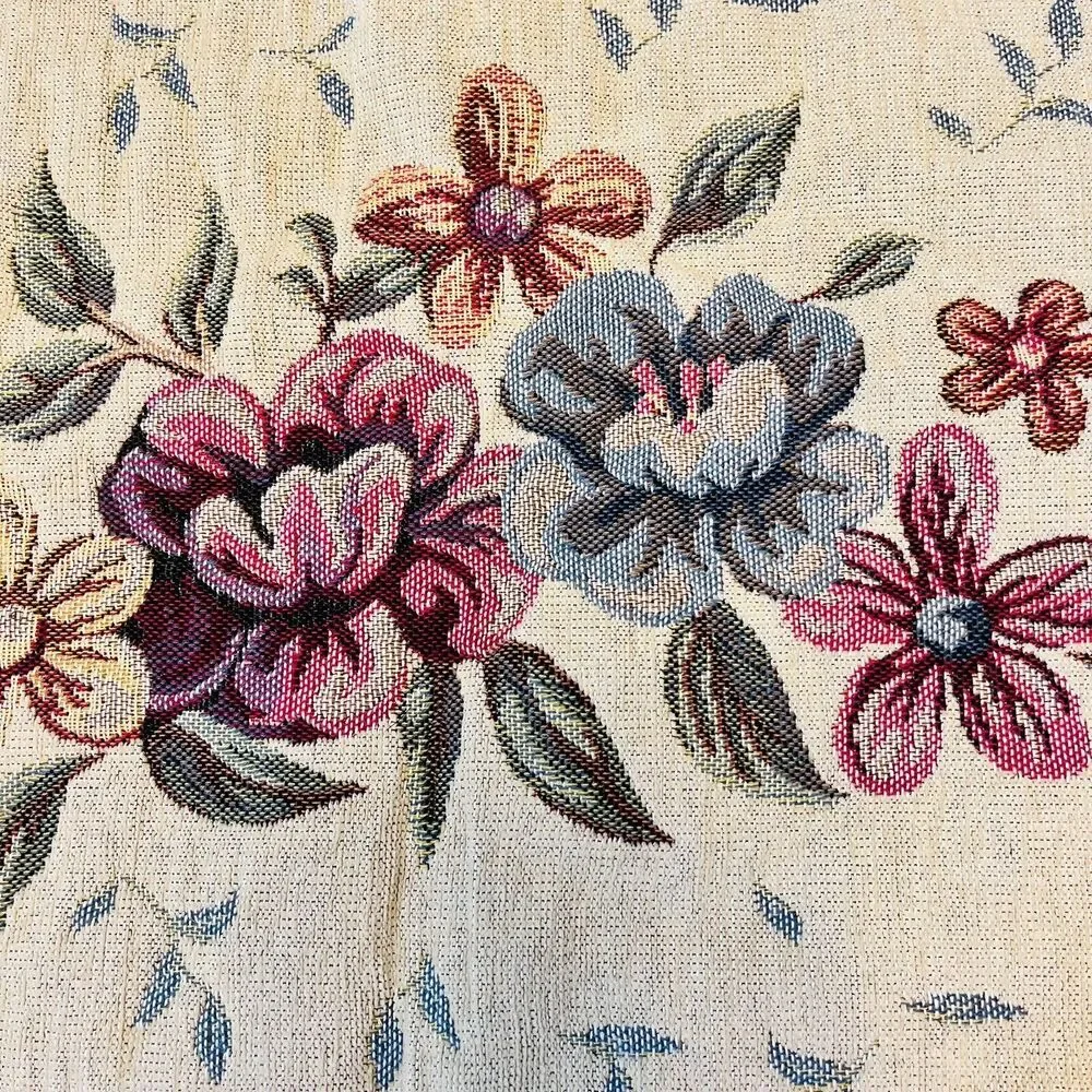 Vintage French Tapestry Floral Pillow Sham Needlepoint Made in France 25”x21”